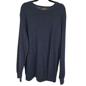 RealTree Navy Blue Athletic Waffle Knit Mens Long Sleeve Winter Top 2XL 50/52